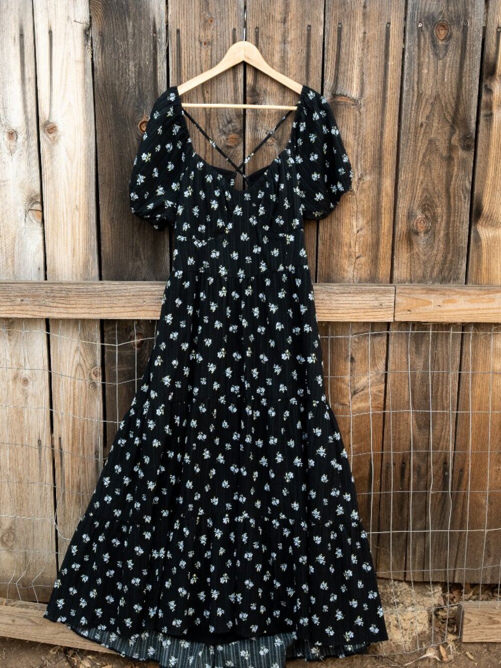 American Eagle Black Floral Maxi Dress